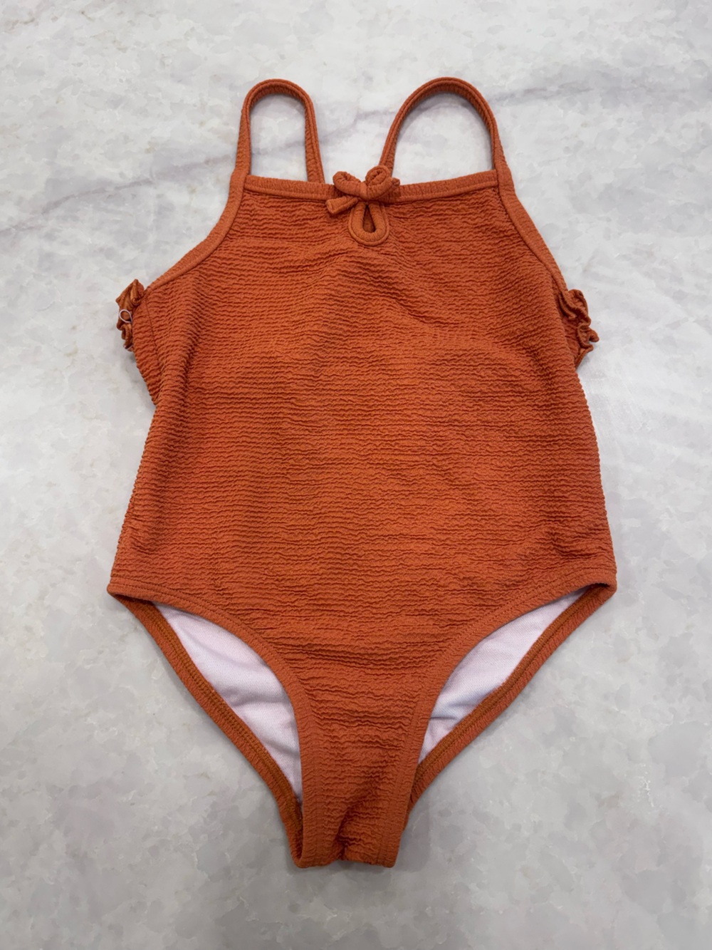 Kids Rust Textured One-Piece Swimsuit